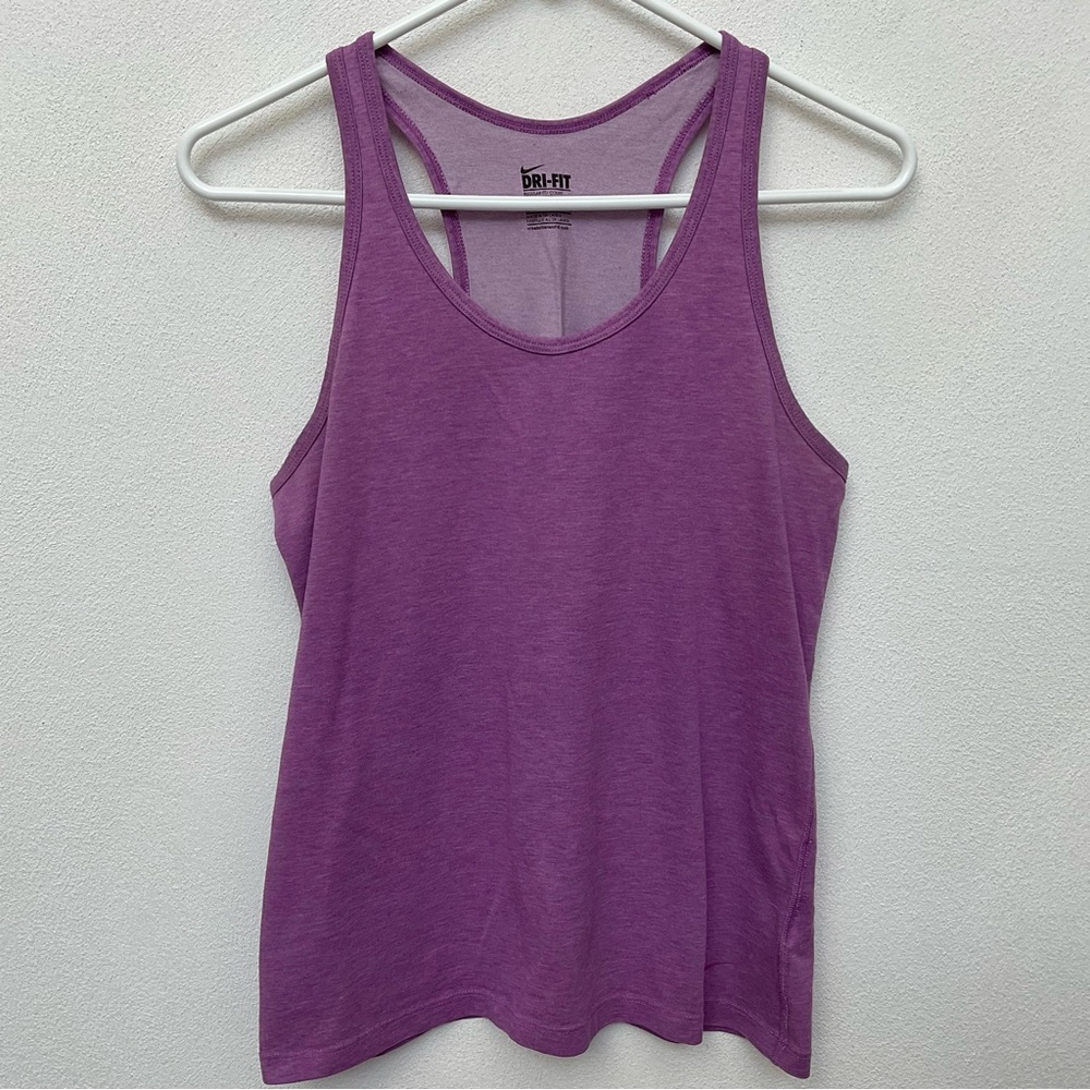 Nike Dri-Fit Regular Fit Purple Running Exercise Razorback Tank Size Medium